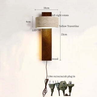 Celako™ Solpietra Wall Light | Yellow Travertine Bedroom Lighting