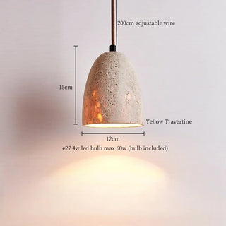 Celako™ Lutesco Pendant Light | Yellow Travertine Kitchen Island Lighting