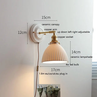 Celako™ Cerena Wall Light | Ceramic Bedside Lighting