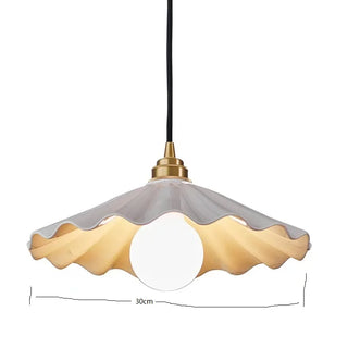 IWHD Butterfly Ceramic LED Pendant Lamp Beside Wooden Handle Copper Socket Home Decor Bedroom Dining Lving Room Light Hanglamp