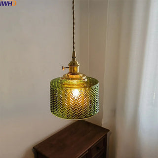 Celako™ Virena Pendant Light | Green Glass Bedroom Lighting