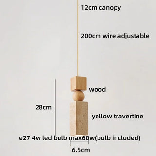 Celako™ Terraza Pendant Light | Travertine Dining Room Lighting