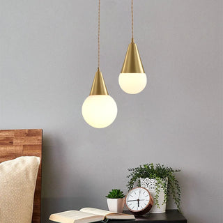 Celako™ Cupiro Pendant Light | Glass Copper Bedroom Lighting