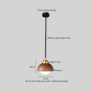 Celako™ Hinokari Pendelleuchte | Schlafzimmerbeleuchtung im Holz-Japan-Stil