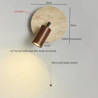 Celako™ Teravo Wall Light | Yellow Travertine Living Room Lighting