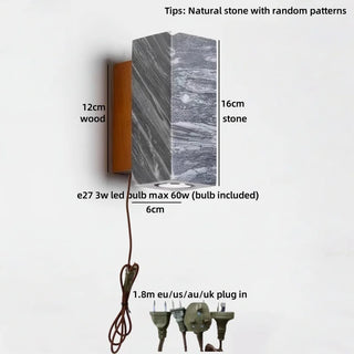 Celako™ Pietra Wall Light | Stone Bedside Lighting