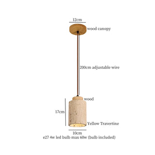 Celako™ Terrena Pendant Light | Yellow Travertine Kitchen Island Lighting