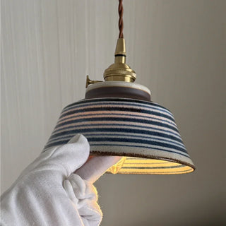 Celako™ Yunomi Pendant Light | Painted Ceramic Dining Room Lighting