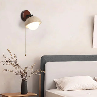 Celako™ Aurevane Wall Light | Yellow Travertine Bedroom Lighting