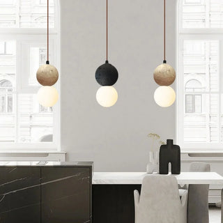 Celako™ Travaria Pendant Light | Yellow Travertine Wabi Sabi