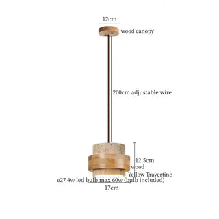Celako™ Tuffaro Pendant Light | Yellow Travertine Japan Style