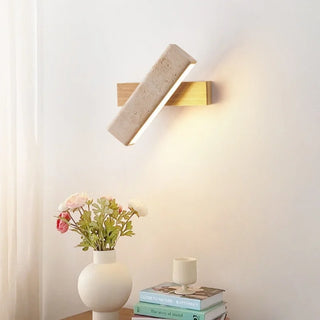 Applique murale Celako™ Travonea | Éclairage de salon en travertin jaune