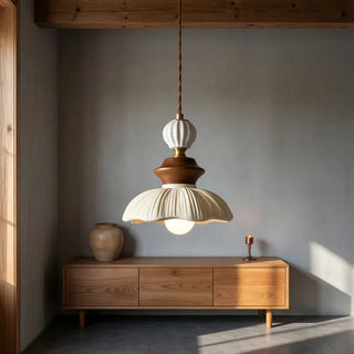 Celako™ Ivoria Pendant Light | White Ceramic Resin Vintage Bedroom Lighting