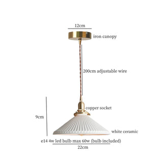 Celako™ Biancera Pendant Light | White Ceramic Bedroom Lighting