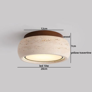 Celako™ Travono Ceiling Light | Yellow Travertine Vintage Wabi Sabi Style