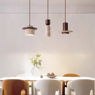 Celako™ Sunstone Pendant Light | Wood Yellow Travertine Kitchen Island Lighting