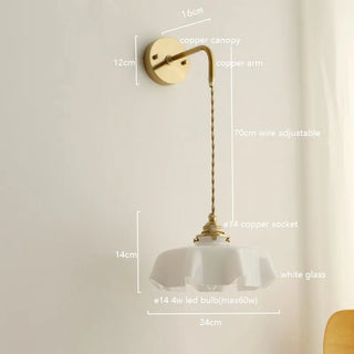 Celako™ Cuprosa Wall Light | Glass Bedside Lighting