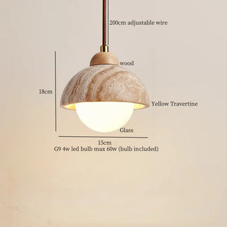 Celako™ Pietrala Pendant Light | Yellow Travertine Bedroom Lighting