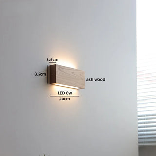 Celako™ Quadera Wall Light | Wood Bedside Lighting