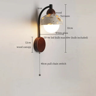 Celako™ Vetaro Wall Light | Glass Terrazzo Bedroom Lighting