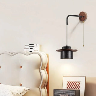Celako™ Pivotra Wall Light | Black Travertine Bedroom Lighting