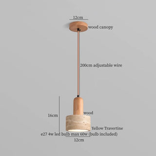 Celako™ Lumitrene Pendant Light | Yellow Travertine Glass Bedroom Lighting