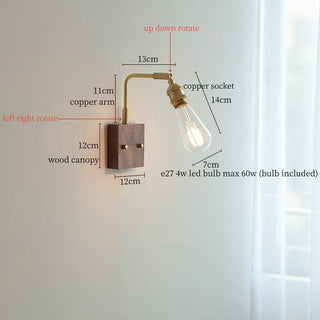 Celako™ Arcura Wall Light | Copper Glass Bedroom Lighting
