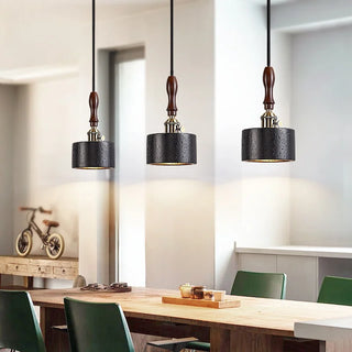Celako™ Umbralux Pendant Light | Black Travertine Dining Room Lighting