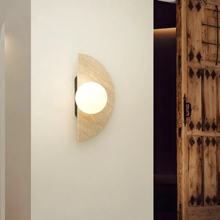 Celako™ Mavetra Wall Light | Yellow Travertine Bedroom Lighting