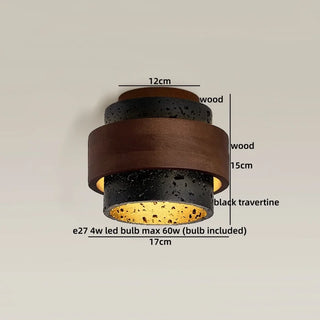 Celako™ Trivara Ceiling Light | Black Travertine Living Room Lighting