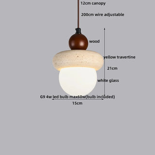Celako™ Travona Pendant Light | Travertine Dining Room Lighting