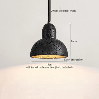 Celako™ Umbraite Pendant Light | Black Travertine Living Room Lighting