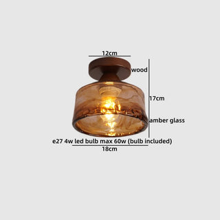 Celako™ Vitroak Ceiling Light | Amber Glass Dining Room Lighting