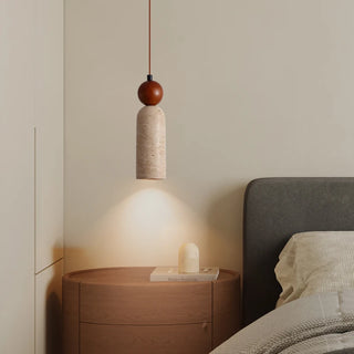 Lámpara colgante Celako™ Etravia | Iluminación de dormitorio en travertino amarillo
