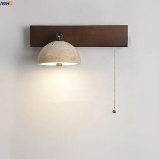 Celako™ Lithera Wall Light | Yellow Travertine Bedroom Lighting