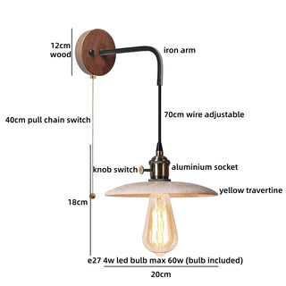 Celako™ Travine Wall Light | Travertine Bedroom Lighting