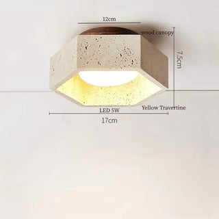 Celako™ Neraterra Ceiling Light | Black Travertine Bedroom Lighting