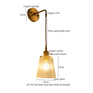 Celako™ Flutia Wall Light | Glass Bedroom Lighting