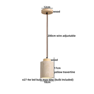 Celako™ Sabbioso Pendant Light | Yellow Travertine Nordic Wabi Sabi