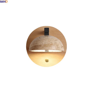 Celako™ Travara Wall Light | Travertine Bedside Lighting