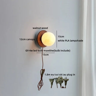 Celako™ Vitria Wall Light | Walnut Wood Bedroom Lighting