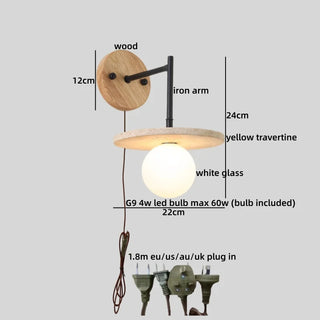 Celako™ Sferra Wall Light | White Glass Japan Style Bedroom Lighting