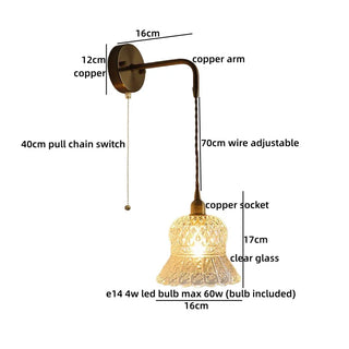 Celako™ Peridot Wall Light | Green Glass Bedroom Lighting