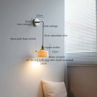 Celako™ Ceraluna Wall Light | White Ceramic Living Room Lighting