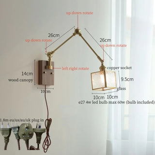 Celako™ Cupreau Wall Light | Copper Glass Bedroom Lighting