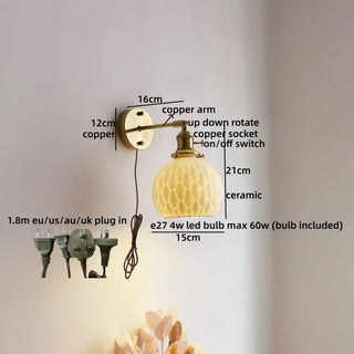 Celako™ Terralu Wall Light | Ceramic Bedroom Lighting