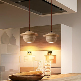 Celako™ Ishino Pendant Light | Yellow Travertine Kitchen Island Lighting