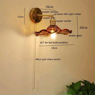 Celako™ Cuvera Wall Light | Copper & Glass Bedside Lighting