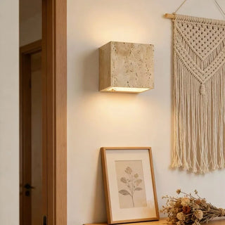 Celako™ Tufaro Wall Light | Travertine Bedside Lighting