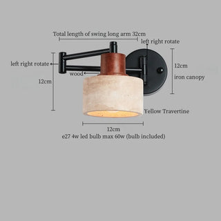 Celako™ Tivertine Wall Light | Yellow Travertine Living Room Lighting